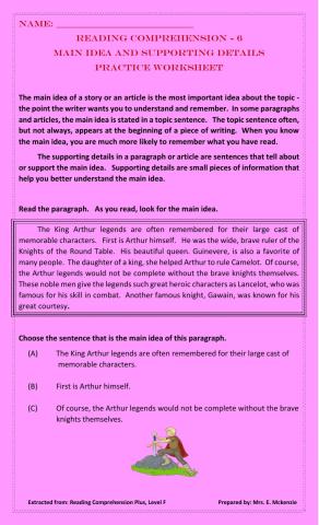 Main Idea and Details