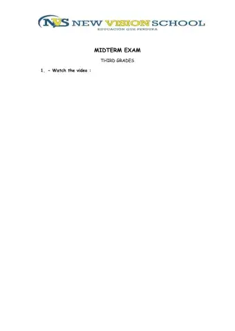 Midterm exam third grades