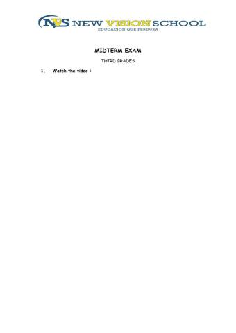 Midterm exam third grades