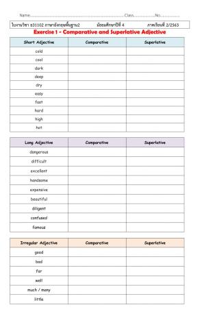 Comparative of adjective