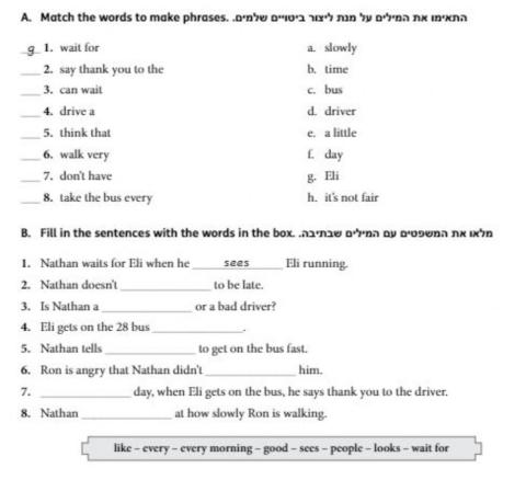 עבודה על אוצר מילים