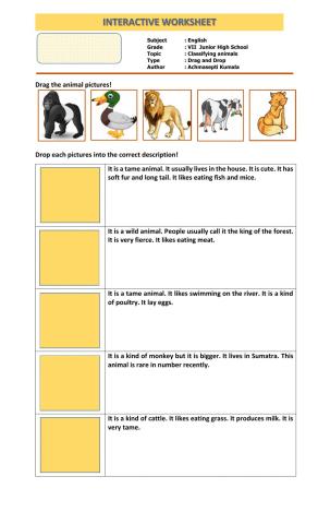 Describing Animals'Characteristics