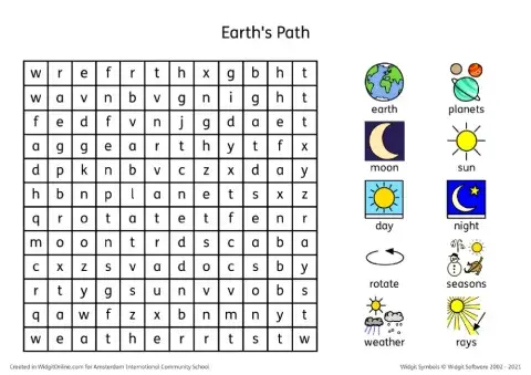 Earth word search