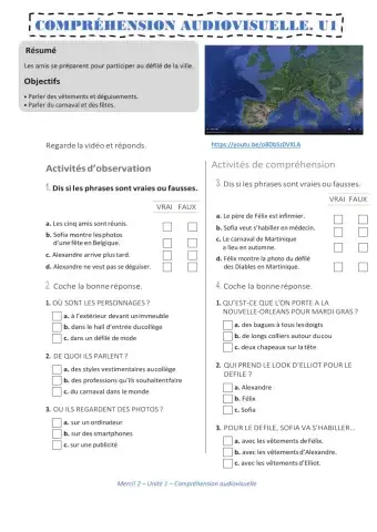 C. Audiovisuelle Merci! 2 Unité 1 Tendance mode