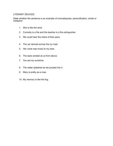 LITERARY DEVICES
