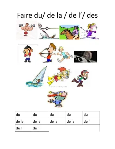 Faire du - de la - de l' - des