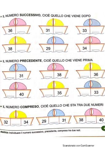 Precedente e successivo entro il numero 40
