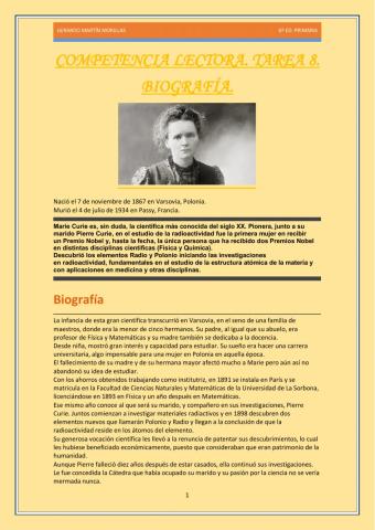 Competencia lectora. Tarea 8.