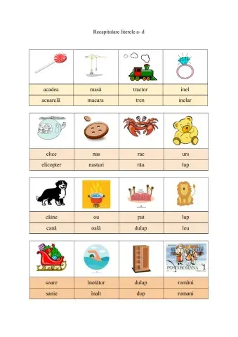 Recapitulare CLR-Literele a-d