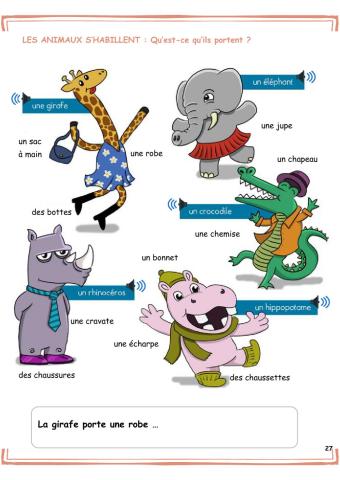 Les animaux-Les vêtements