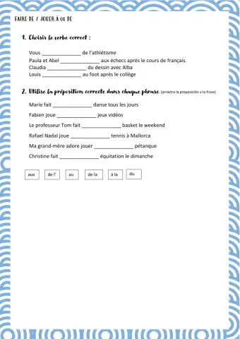 Faire de + Jouer à-de