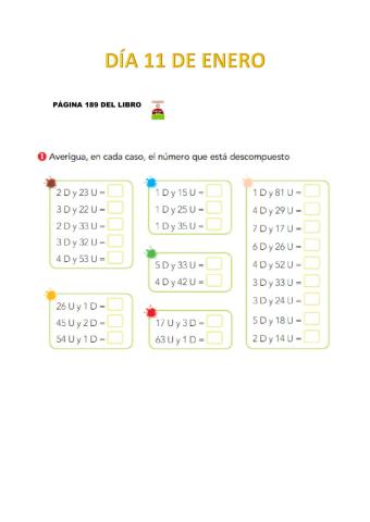 Numeración. familia del 400