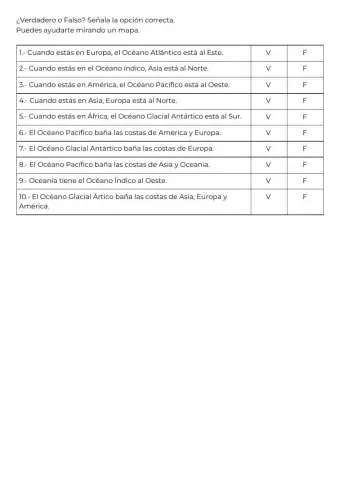 Océanos y continentes