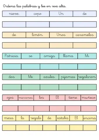 Ordena las frases y lee en voz alta