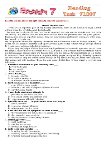 Spotlight 7 Task 71007