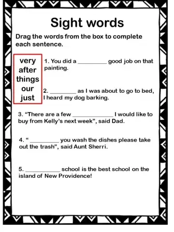 Sight Word Practice