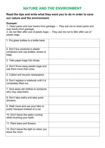 Nature and the Environment