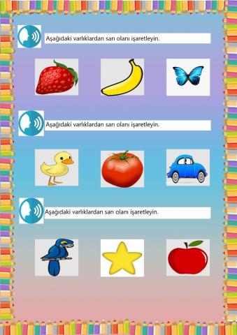 Okul Öncesi Sarı Çalışma