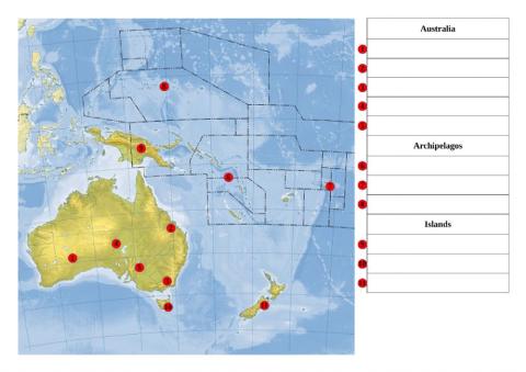 Oceanian islands and Australian landforms 2