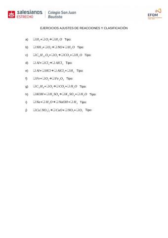 Ajuste de Reacciones químicas