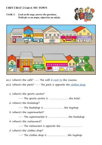Chit Chat 2 Unit 4 - My town (with a map: extra exercises)