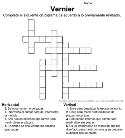 Partes de un vernier