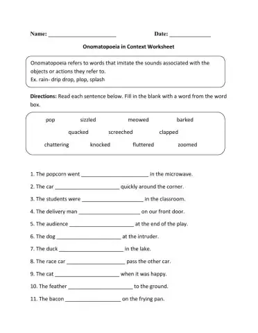 Onomatopoeia Fill In