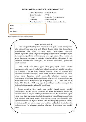 Evaluasi Pembelajaran - Kelas 5