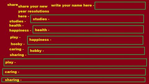 New year resolutions