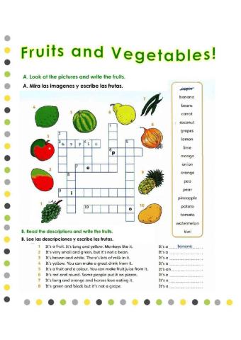 Fruit and vegetables