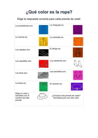 Colores y ropa
