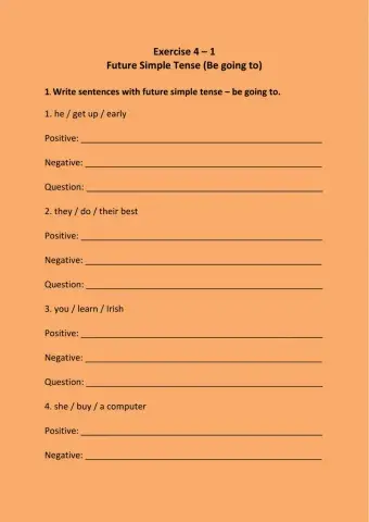 Exercise 4.1 Future Simple (Be going to)