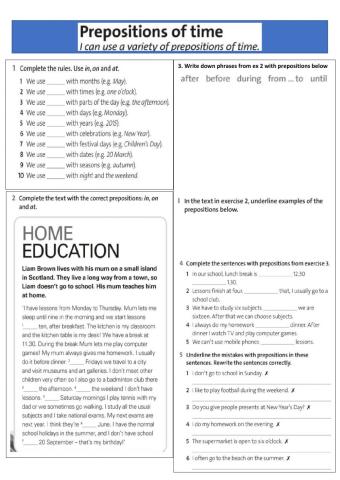 Prepositions of time