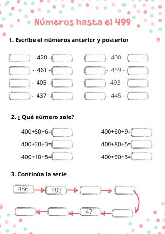 Números hasta el 499