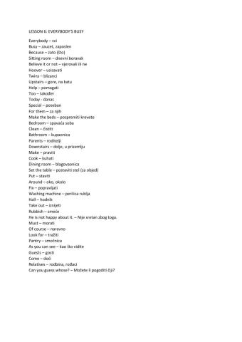 Lesson 6- VOCABULARY