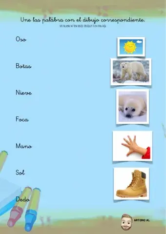 Une las palabras con las imágenes