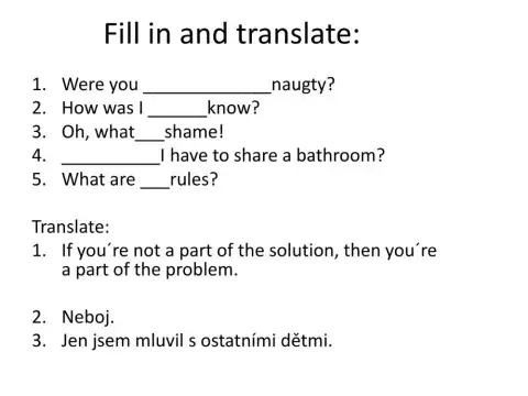 Phrases + vocabulary