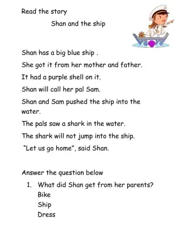 Reading Comprehension Passage sh