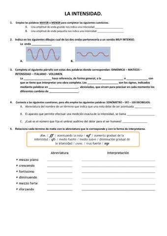 Repaso actividad intensidad del sonido