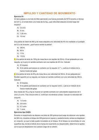 Impulso y cantidad de movimiento