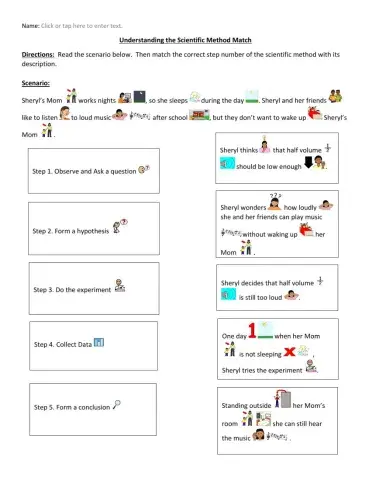 Understanding the Scientific Method Match  w visual supports