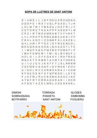 Sopa de lletres de Sant Antoni