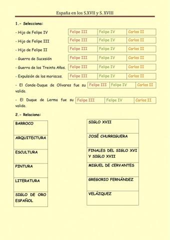 España siglo svii y sxviii