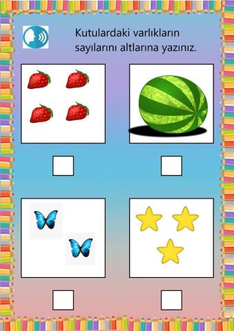 Okul Öncesi Sayılar Çalışma