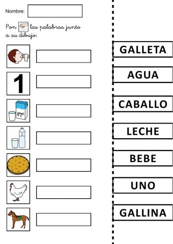 Une la palabra con el dibujo