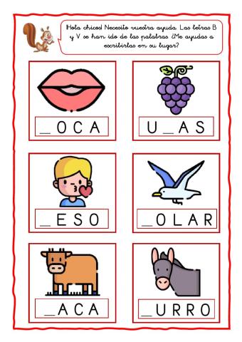 Letra B y V