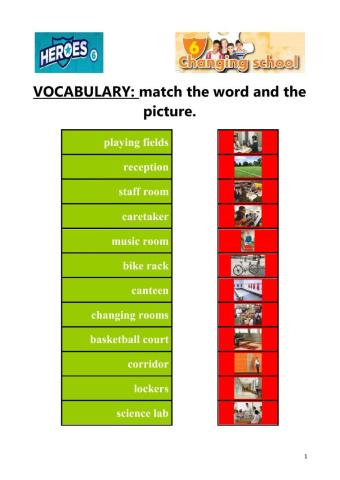 Heroes 6 unit 6: CHANGING SCHOOL vocabulary