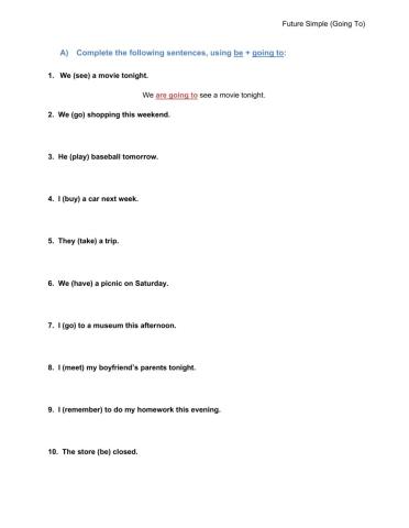 Future Simple Worksheet 2