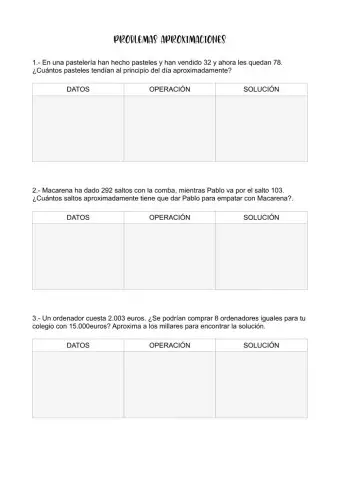 Problemas de aproximaciones