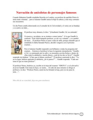 Anecdota de personajes famosos